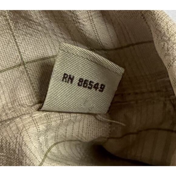 Tommy Bahama Medium Beige Silk Plaid Pattern Short Sleeve Button Down Shirt Men - Picture 9 of 15